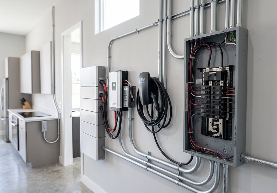Moderne elektrische installatie met extra aansluitingen voor nieuwe apparatuur