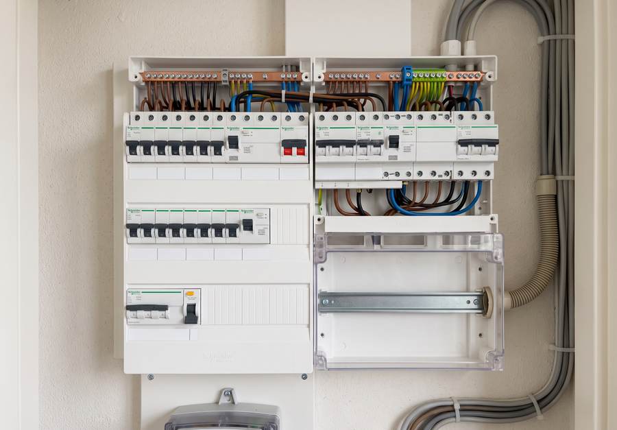 Groepenkast met vrije moduleruimte voor toekomstige elektrische uitbreidingen